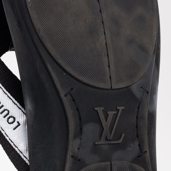 Louis Vuitton Black and White Canvas Flip Flops - Picture 6 of 11